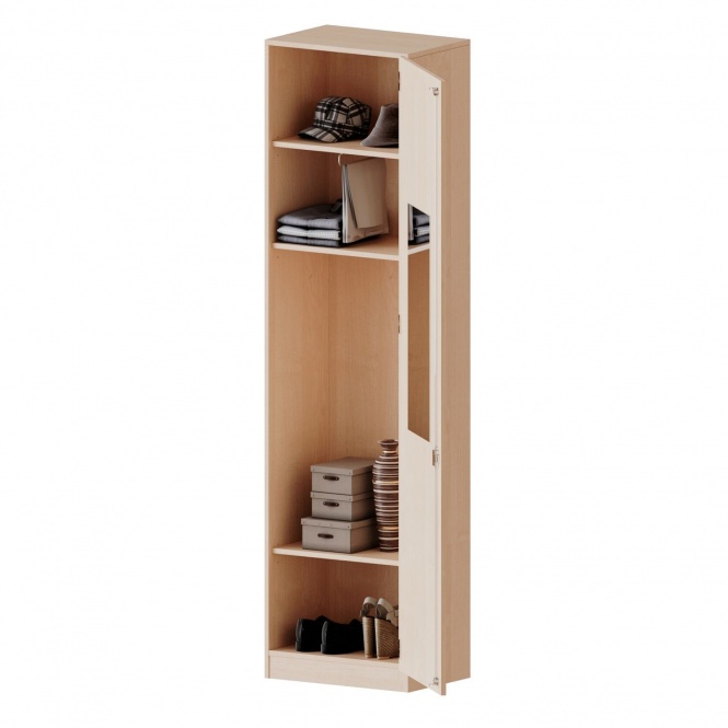 Garderobenschrank, 6 OH, 1 Tür, abschließbar,  links, B/H/T 60x226x60cm 